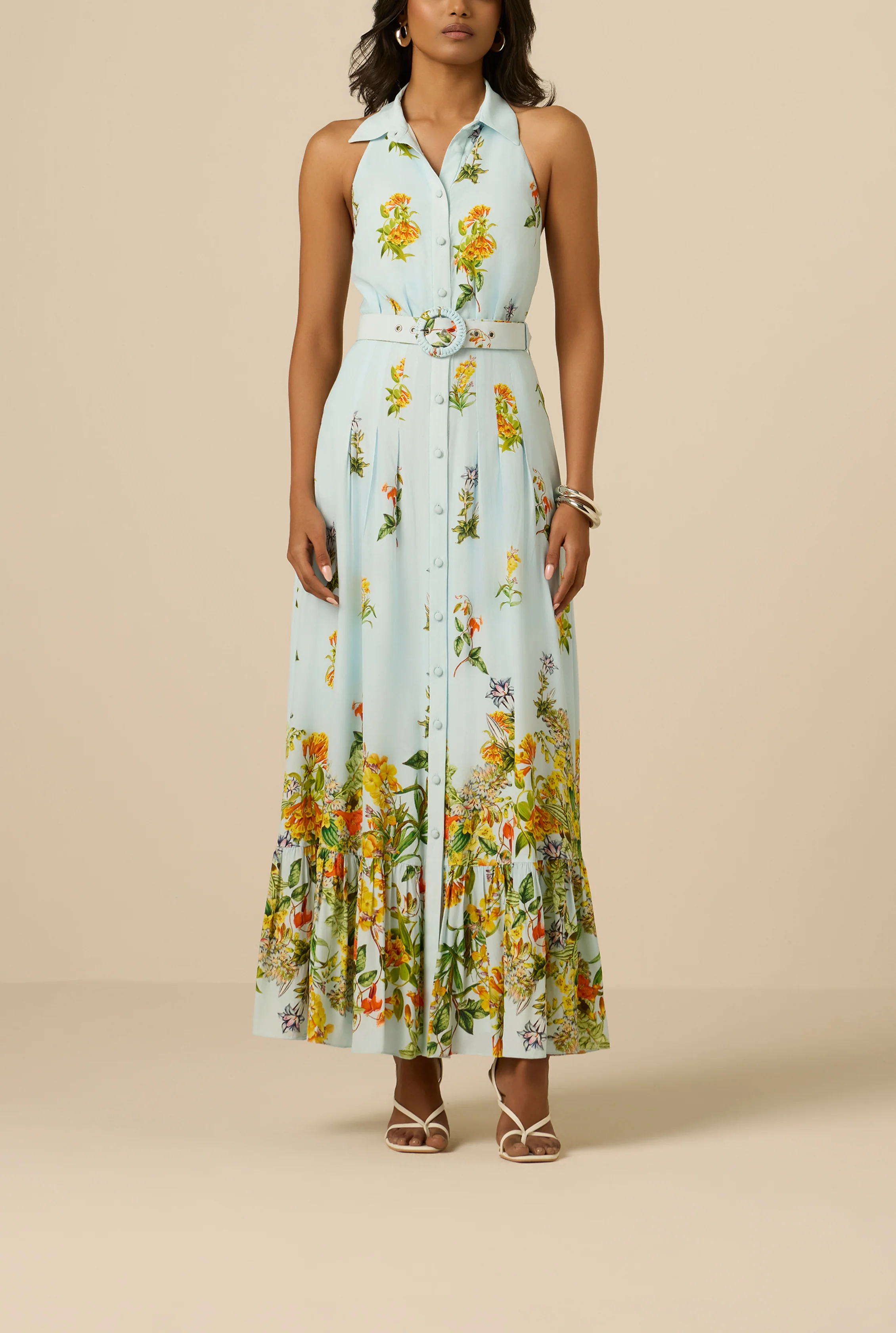 Amya Halter Buckle Maxi Dress