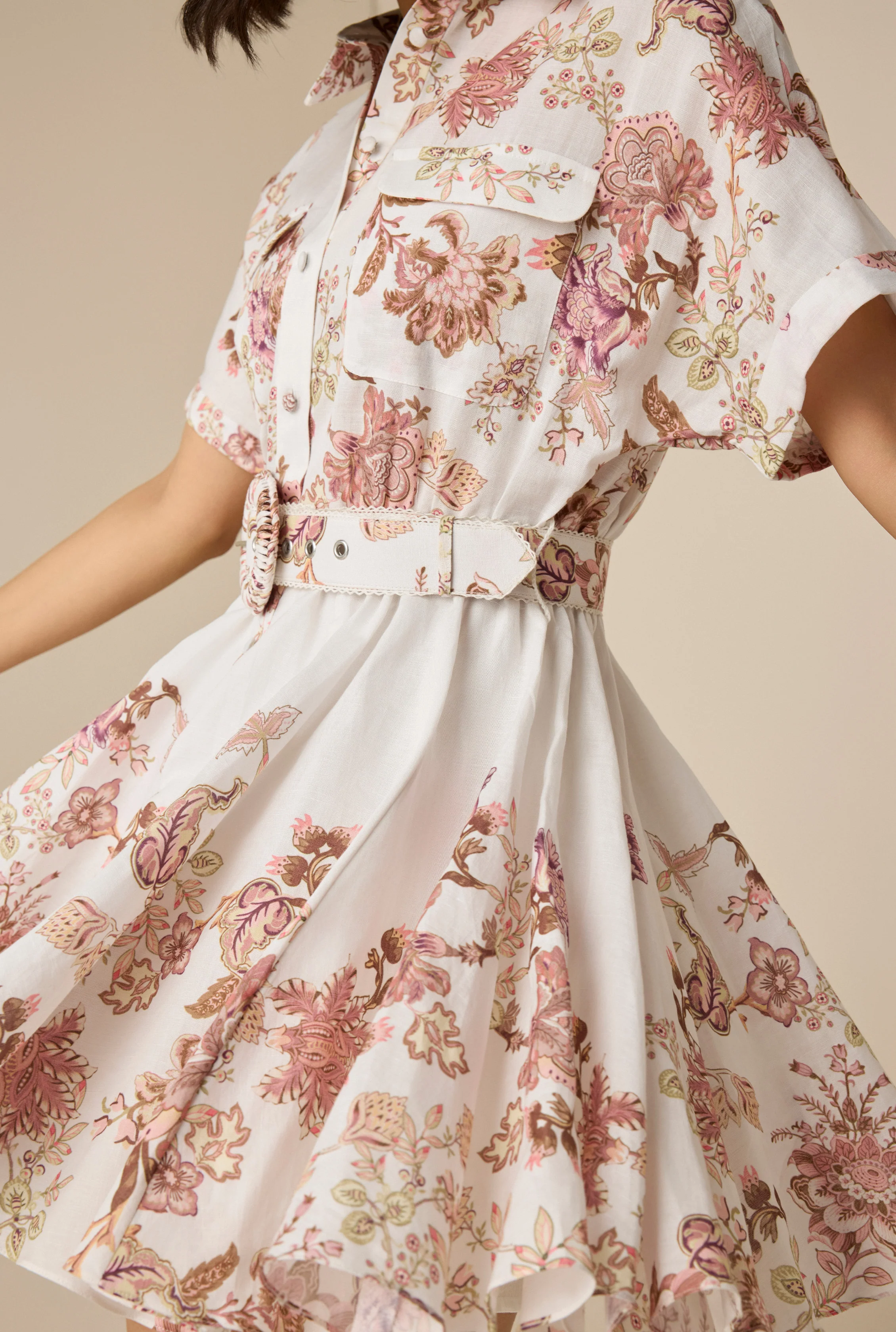 Diza Belted Short Dress - Image 2