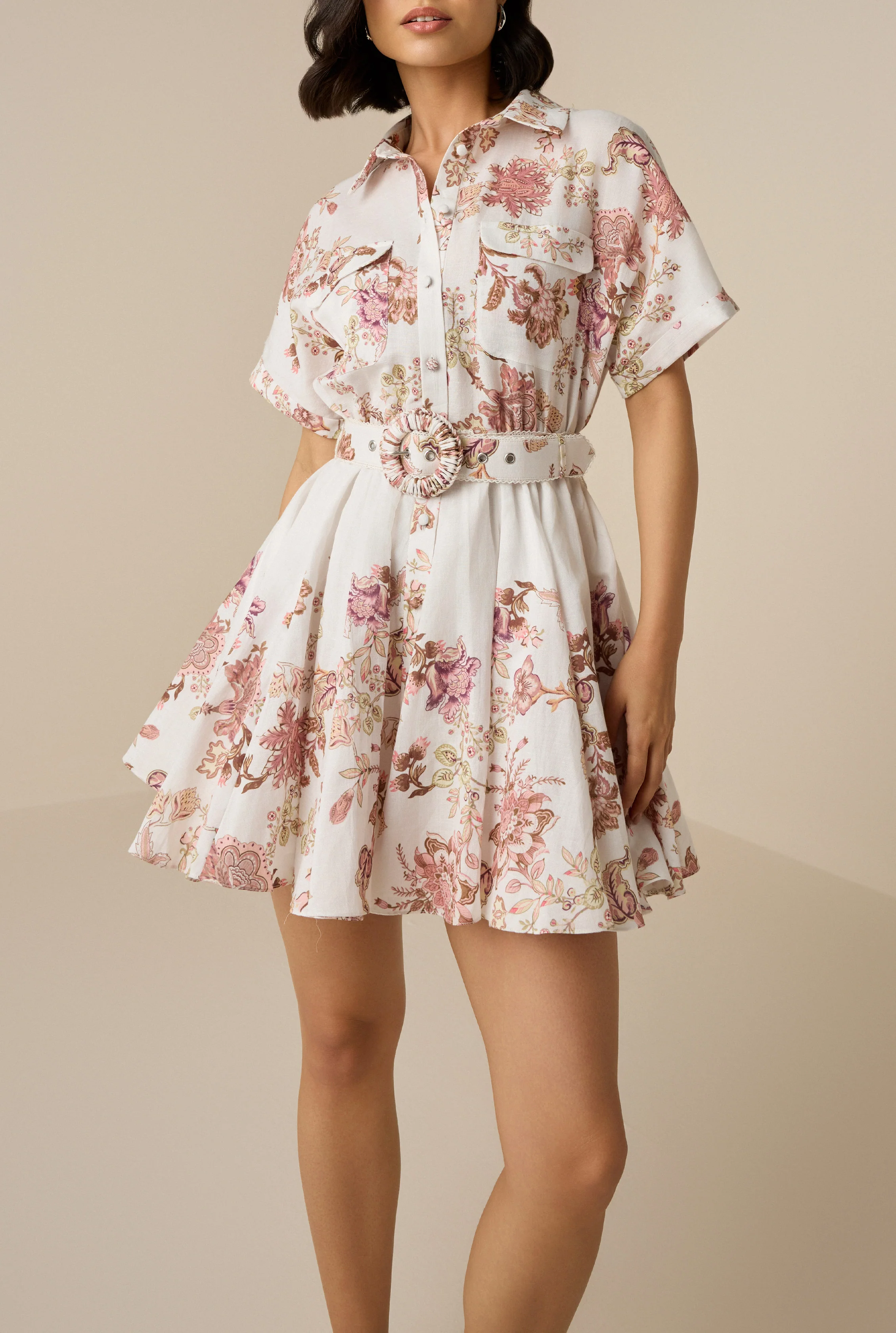 Diza Belted Short Dress - Image 3