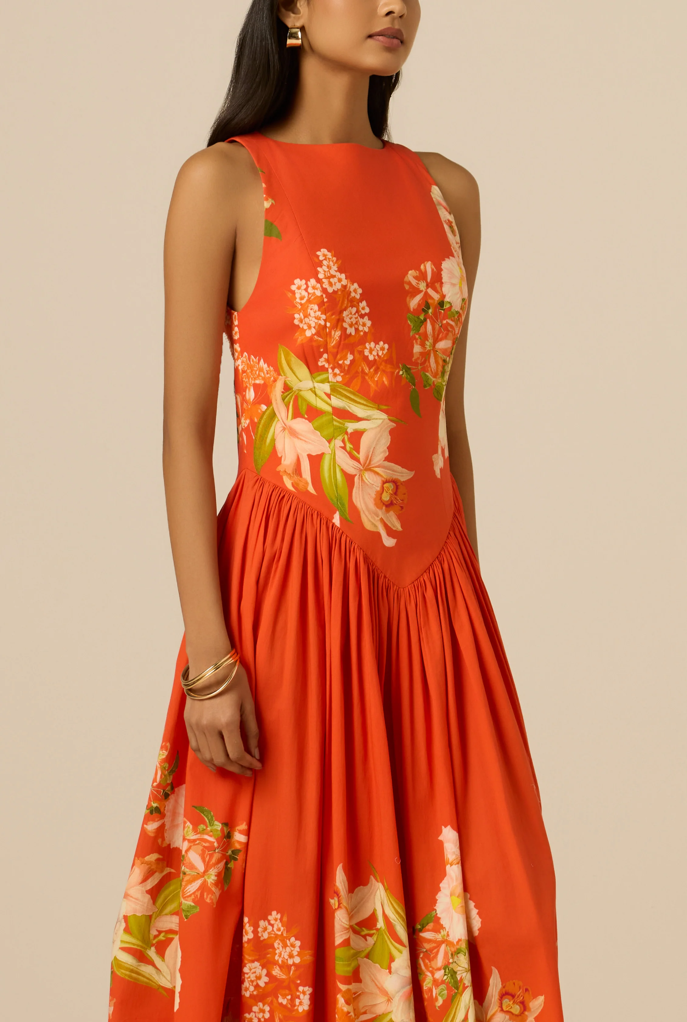 Hibi Boat Neck Midi Dress - Image 5