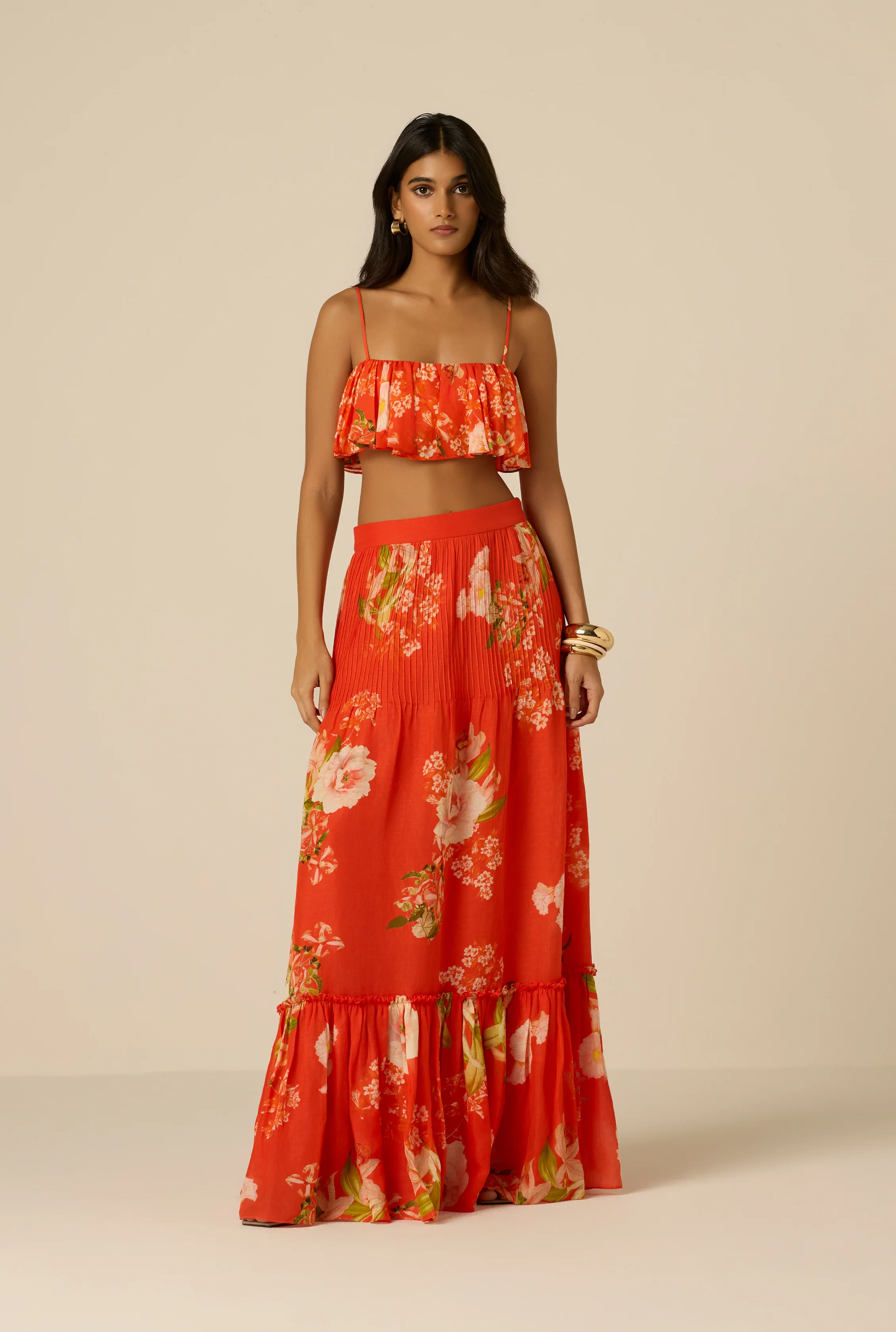Hibi Pintuck Maxi Skirt
