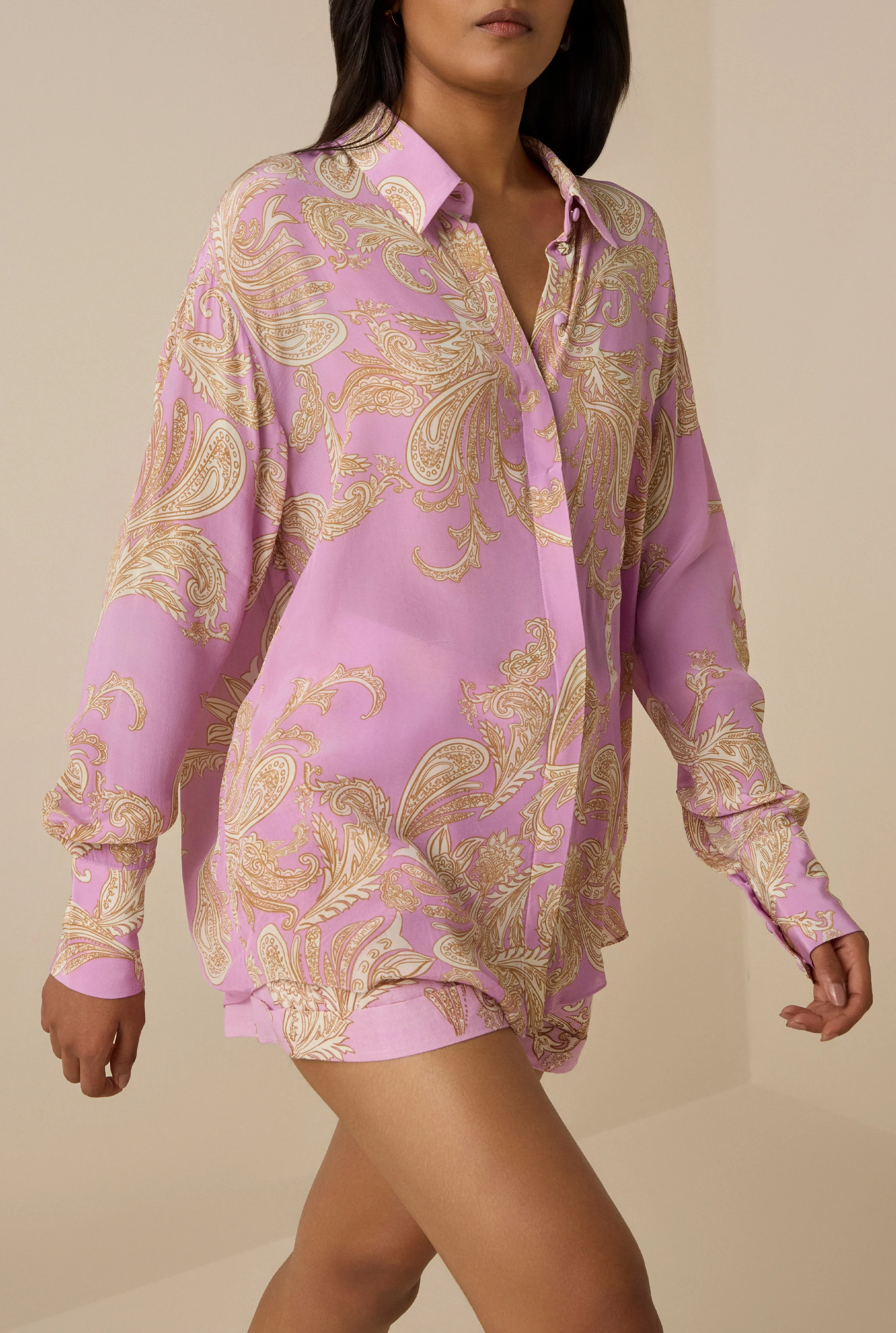 Jiah Crepe Oversized Shirt