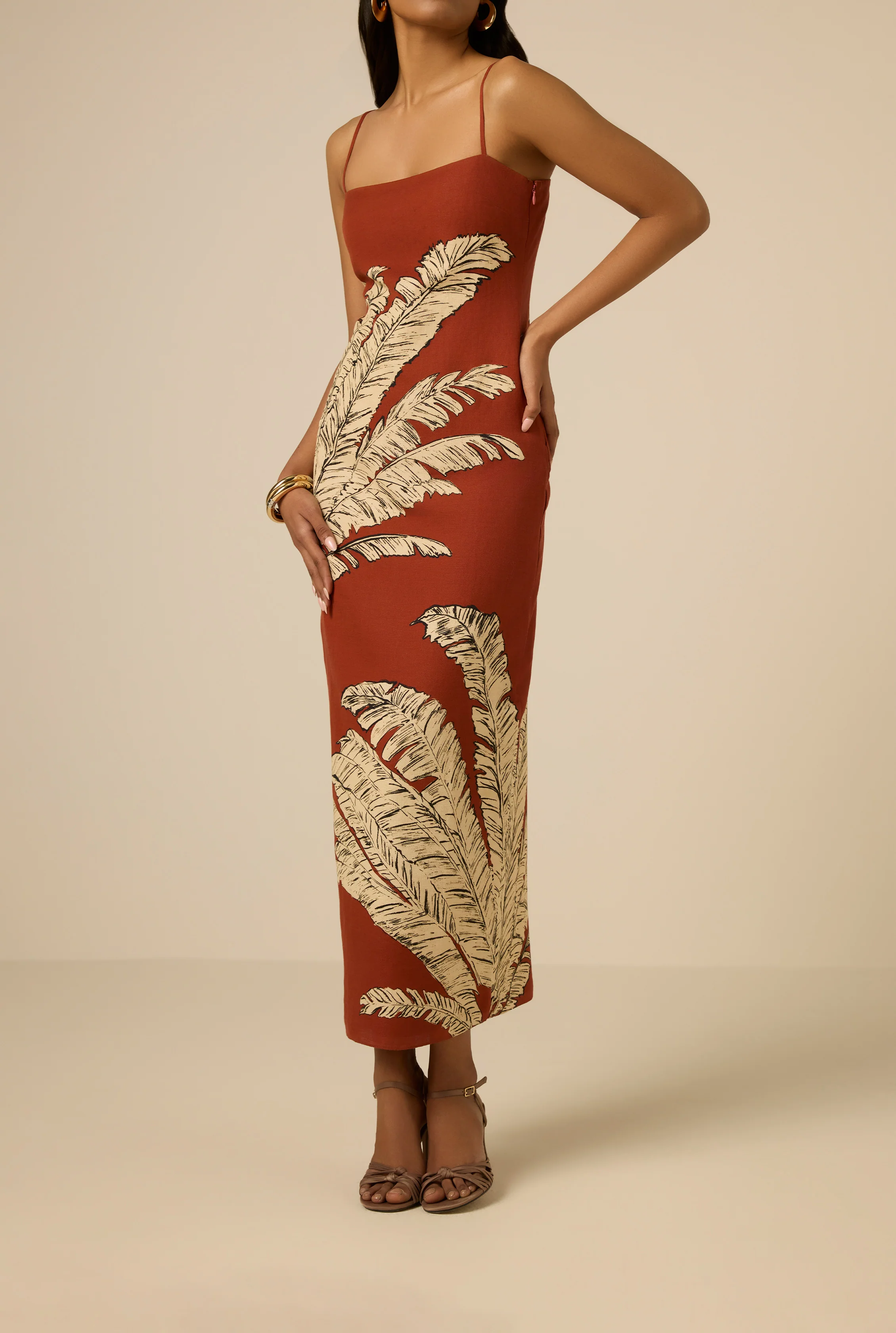 Palm Strappy Midi Dress - Image 4